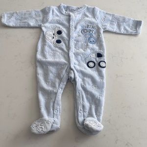 Baby velour footsie 0-3 months